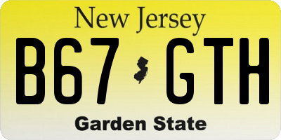 NJ license plate B67GTH