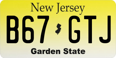 NJ license plate B67GTJ
