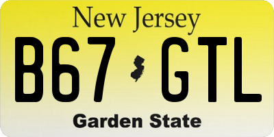 NJ license plate B67GTL
