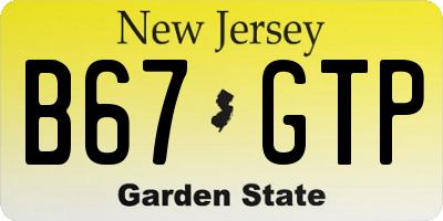 NJ license plate B67GTP