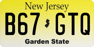 NJ license plate B67GTQ