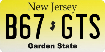 NJ license plate B67GTS