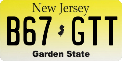NJ license plate B67GTT