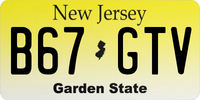 NJ license plate B67GTV