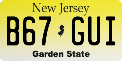 NJ license plate B67GUI