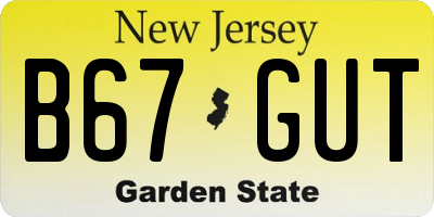 NJ license plate B67GUT