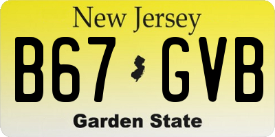 NJ license plate B67GVB