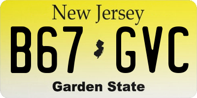 NJ license plate B67GVC