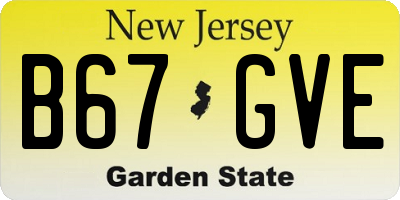 NJ license plate B67GVE