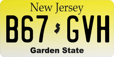 NJ license plate B67GVH