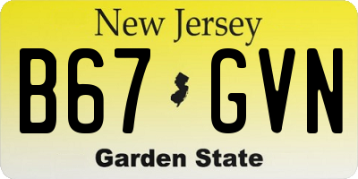 NJ license plate B67GVN