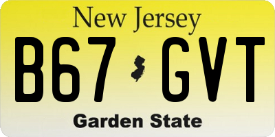 NJ license plate B67GVT