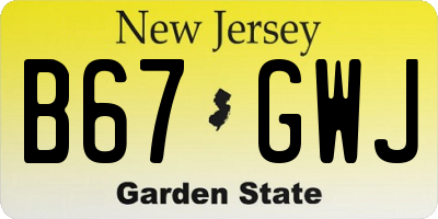 NJ license plate B67GWJ