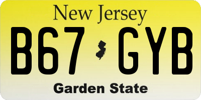 NJ license plate B67GYB