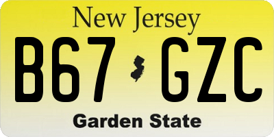 NJ license plate B67GZC