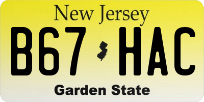 NJ license plate B67HAC
