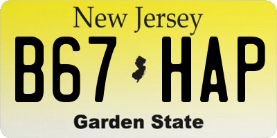 NJ license plate B67HAP