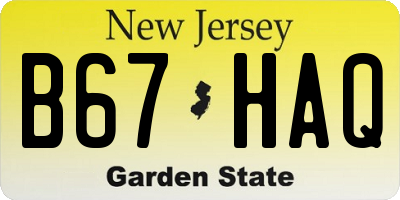 NJ license plate B67HAQ