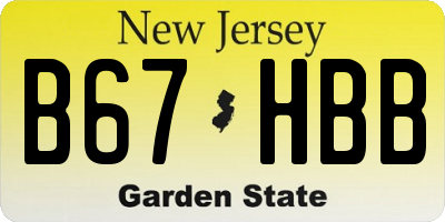 NJ license plate B67HBB