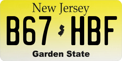 NJ license plate B67HBF