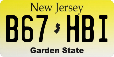 NJ license plate B67HBI