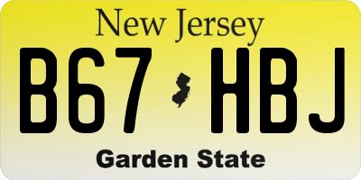 NJ license plate B67HBJ