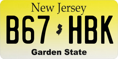 NJ license plate B67HBK