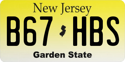 NJ license plate B67HBS