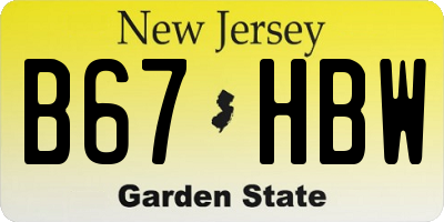 NJ license plate B67HBW