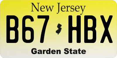 NJ license plate B67HBX