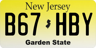 NJ license plate B67HBY