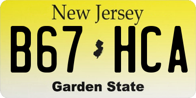 NJ license plate B67HCA