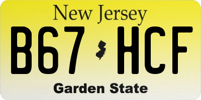NJ license plate B67HCF