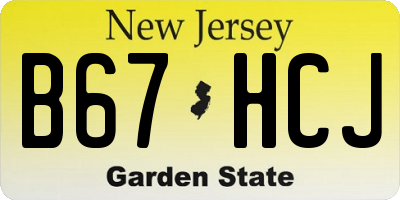 NJ license plate B67HCJ