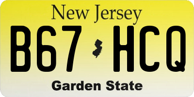 NJ license plate B67HCQ