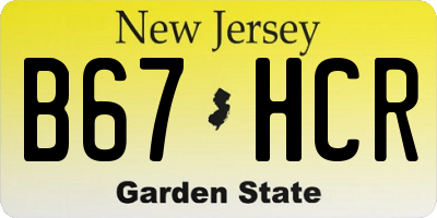 NJ license plate B67HCR