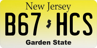 NJ license plate B67HCS