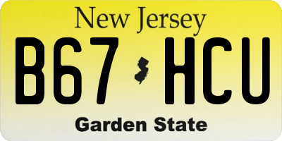 NJ license plate B67HCU