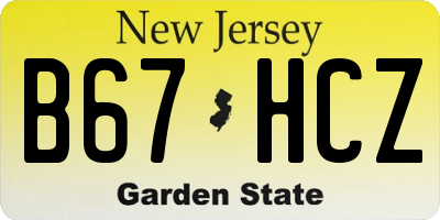 NJ license plate B67HCZ