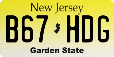 NJ license plate B67HDG