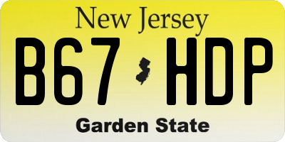 NJ license plate B67HDP