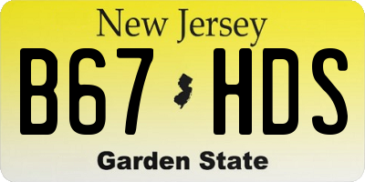 NJ license plate B67HDS