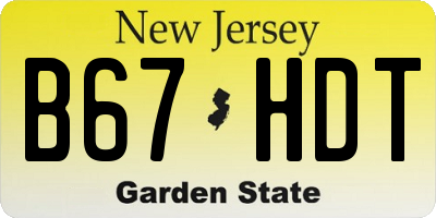 NJ license plate B67HDT