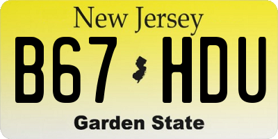 NJ license plate B67HDU
