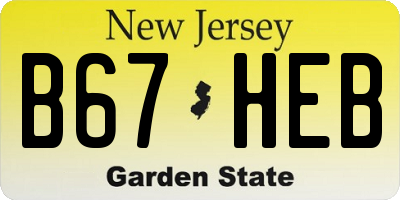 NJ license plate B67HEB