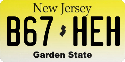 NJ license plate B67HEH