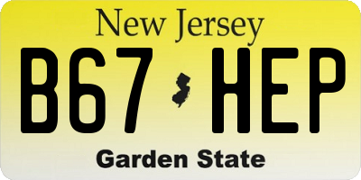 NJ license plate B67HEP