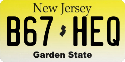 NJ license plate B67HEQ
