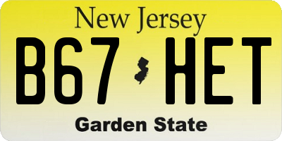 NJ license plate B67HET