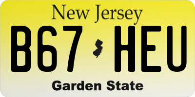 NJ license plate B67HEU